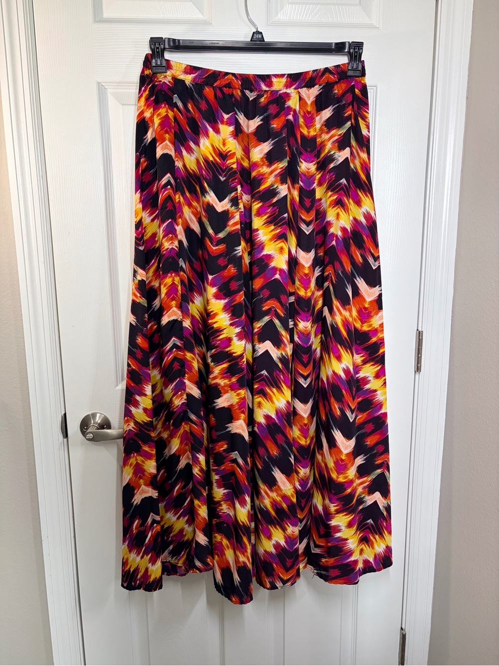 Vibrant Multicolor Chevron-Print Maxi Skirt